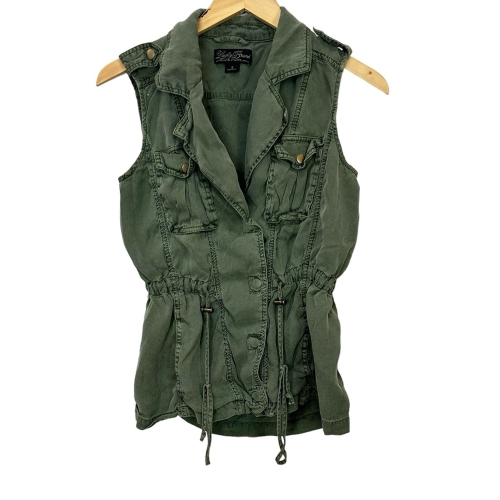 Lucky Brand Green Utility Cargo Vest Women’s Sz Small